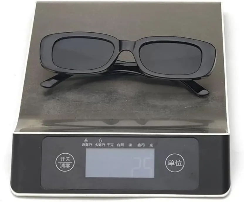 IKANOO Retro Rectangle Sunglasses for Women Men Small Square Frame Trendy Y2K 90’s Black Sunglasses