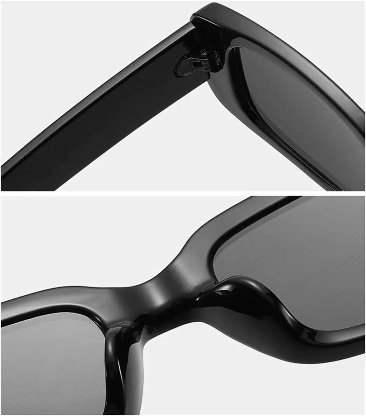 IKANOO Retro Rectangle Sunglasses for Women Men Small Square Frame Trendy Y2K 90’s Black Sunglasses