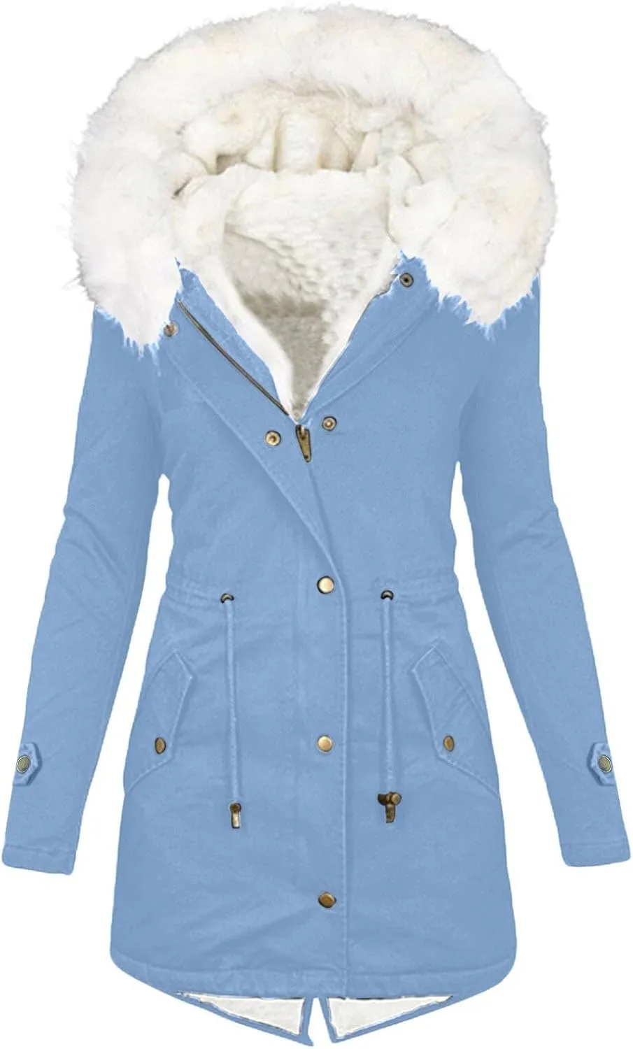Jackets for Women Sherpa Lined Jackets Women Fleece Lined Coats Hooded Jackets Fleece Jackets Winter Outwear 2024