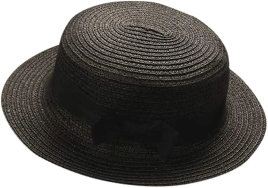 Kids Boater Sun Hat Boys Panama-Beach-Hat Girls Wide-Brim Fedora Hat for Toddlers Summer-Outdoor