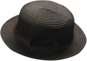 Kids Boater Sun Hat Boys Panama-Beach-Hat Girls Wide-Brim Fedora Hat for Toddlers Summer-Outdoor