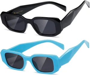 kimorn Rectangle Sunglasses for Women Men Trendy Retro Trendy Sun Glasses 90’s Vintage Square Frame K1307