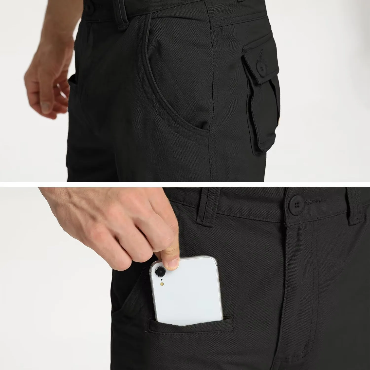KOCTHOMY Cargo Pants for Men Cotton Camo Casual Pants Relaxed Fit Hiking Pants Men Work Pants with Multi-Pocket.