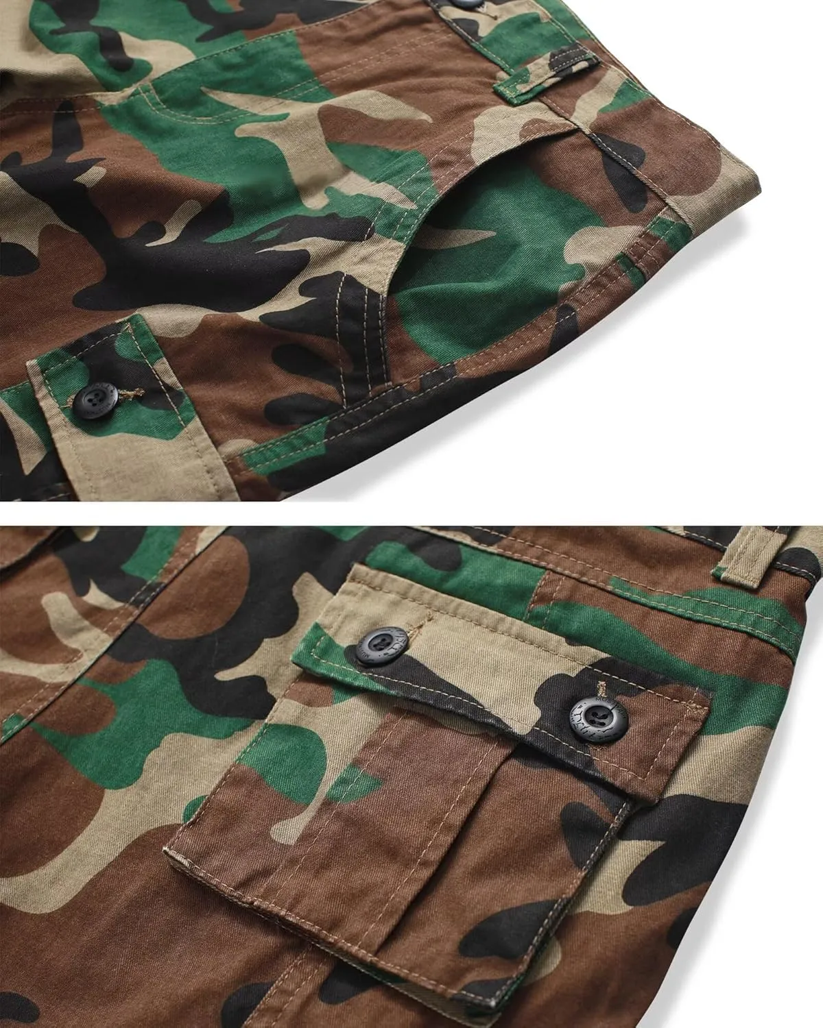 KOCTHOMY Cargo Pants for Men Cotton Camo Casual Pants Relaxed Fit Hiking Pants Men Work Pants with Multi-Pocket.