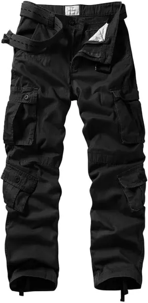 KOCTHOMY Cargo Pants for Men Cotton Camo Casual Pants Relaxed Fit Hiking Pants Men Work Pants with Multi-Pocket.