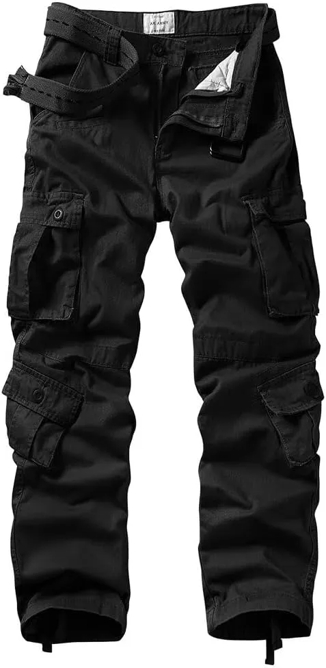 KOCTHOMY Cargo Pants for Men Cotton Camo Casual Pants Relaxed Fit Hiking Pants Men Work Pants with Multi-Pocket.