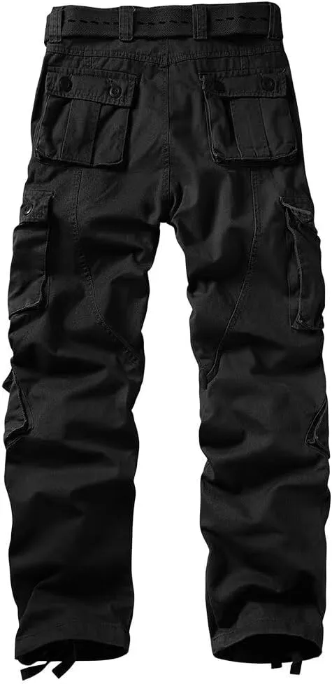KOCTHOMY Cargo Pants for Men Cotton Camo Casual Pants Relaxed Fit Hiking Pants Men Work Pants with Multi-Pocket.
