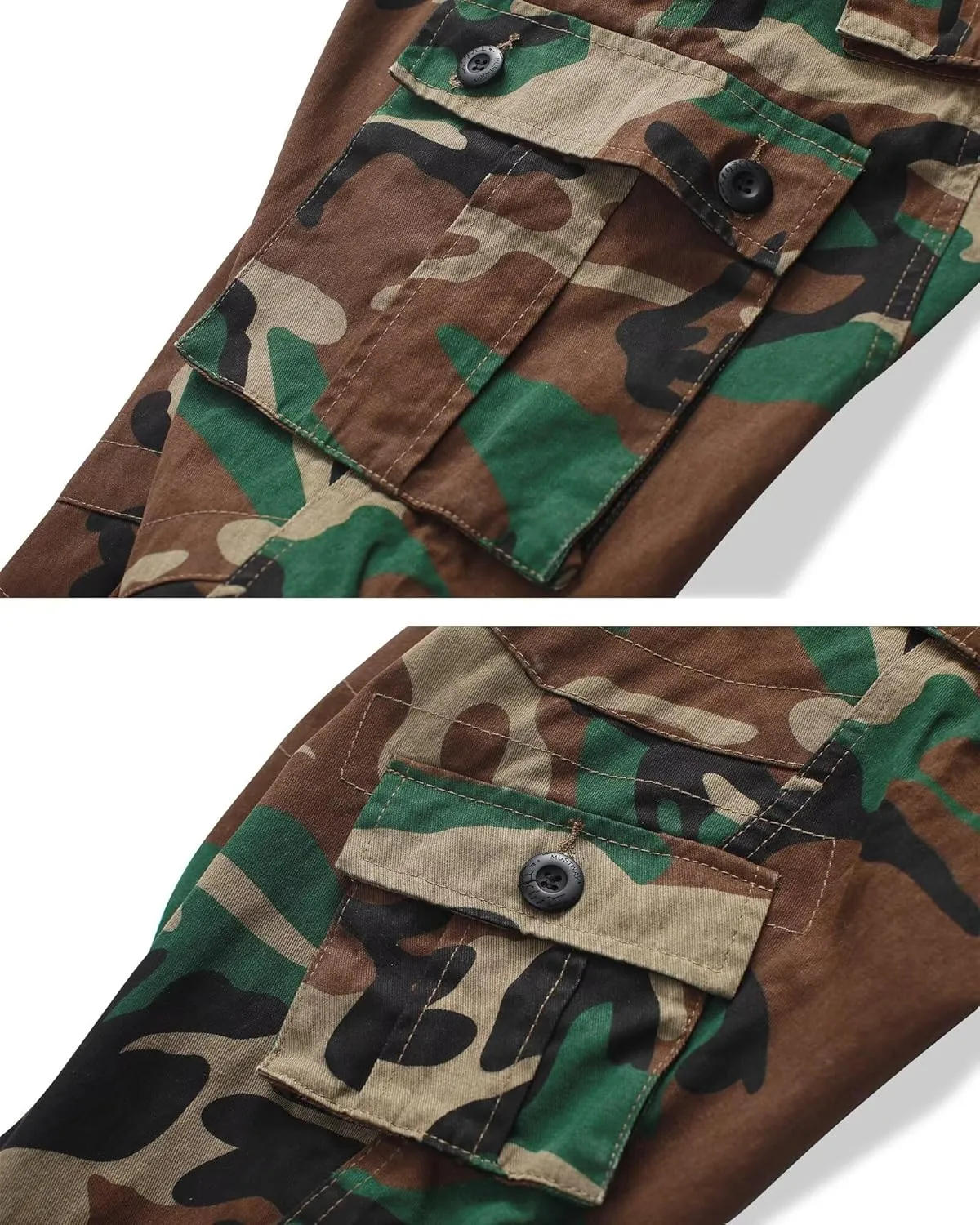KOCTHOMY Cargo Pants for Men Cotton Camo Casual Pants Relaxed Fit Hiking Pants Men Work Pants with Multi-Pocket.