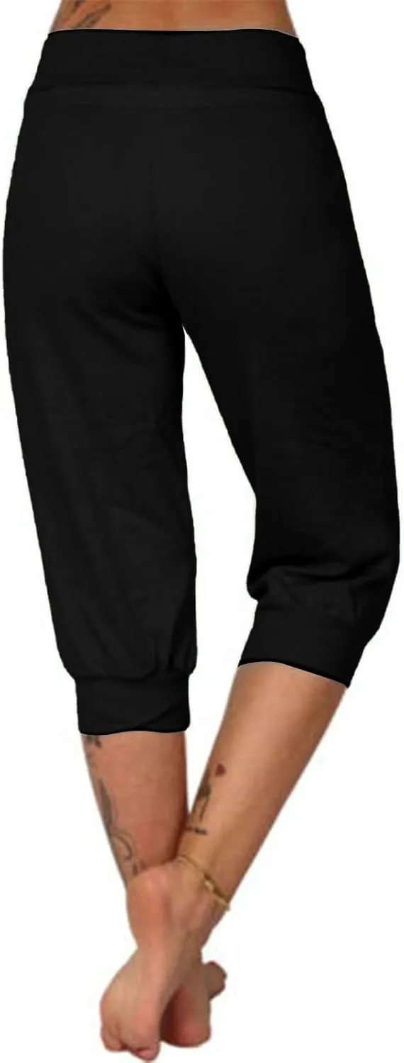LCMTWX Running Shorts Cropped Elastic Pants for Women Fashion Casual Fashion Shorts Trousers Solid Ppants Running Shorts