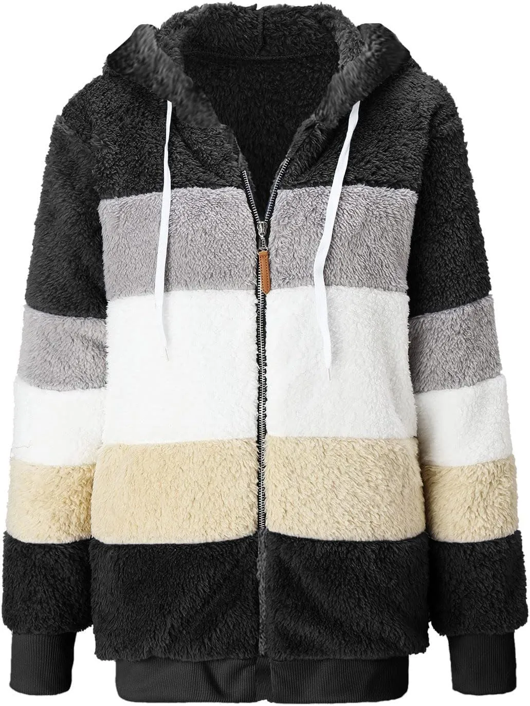 LCMTWX Winter Coats for Women 2023 Trendy Cute Hooded Pullover Sweatershirt Solid Artificial Full Zip Long Sleeve Casual