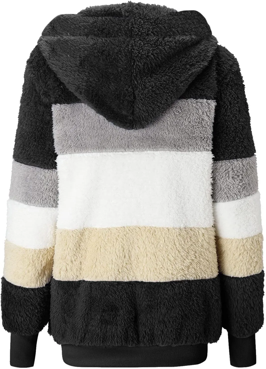 LCMTWX Winter Coats for Women 2023 Trendy Cute Hooded Pullover Sweatershirt Solid Artificial Full Zip Long Sleeve Casual