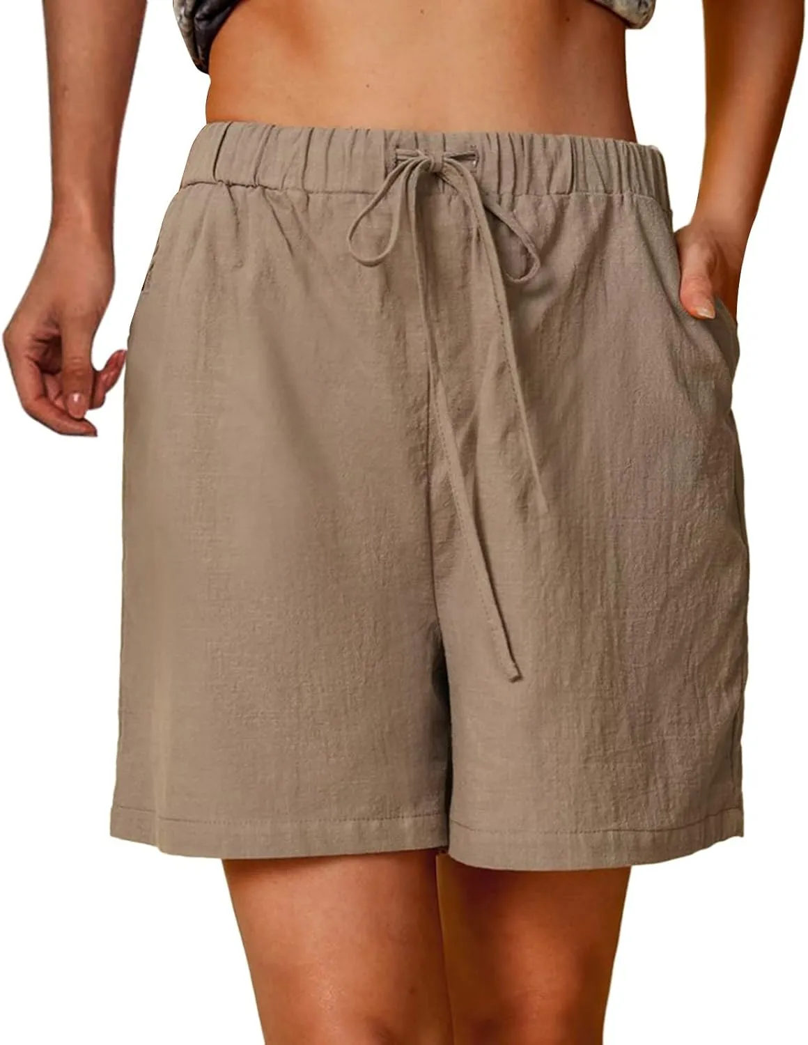 LCMTWX Women's Shorts Womens Pants Solid Pocket Waist Loose Pants Women's Shorts Athletic Shorts for Women Women Womens