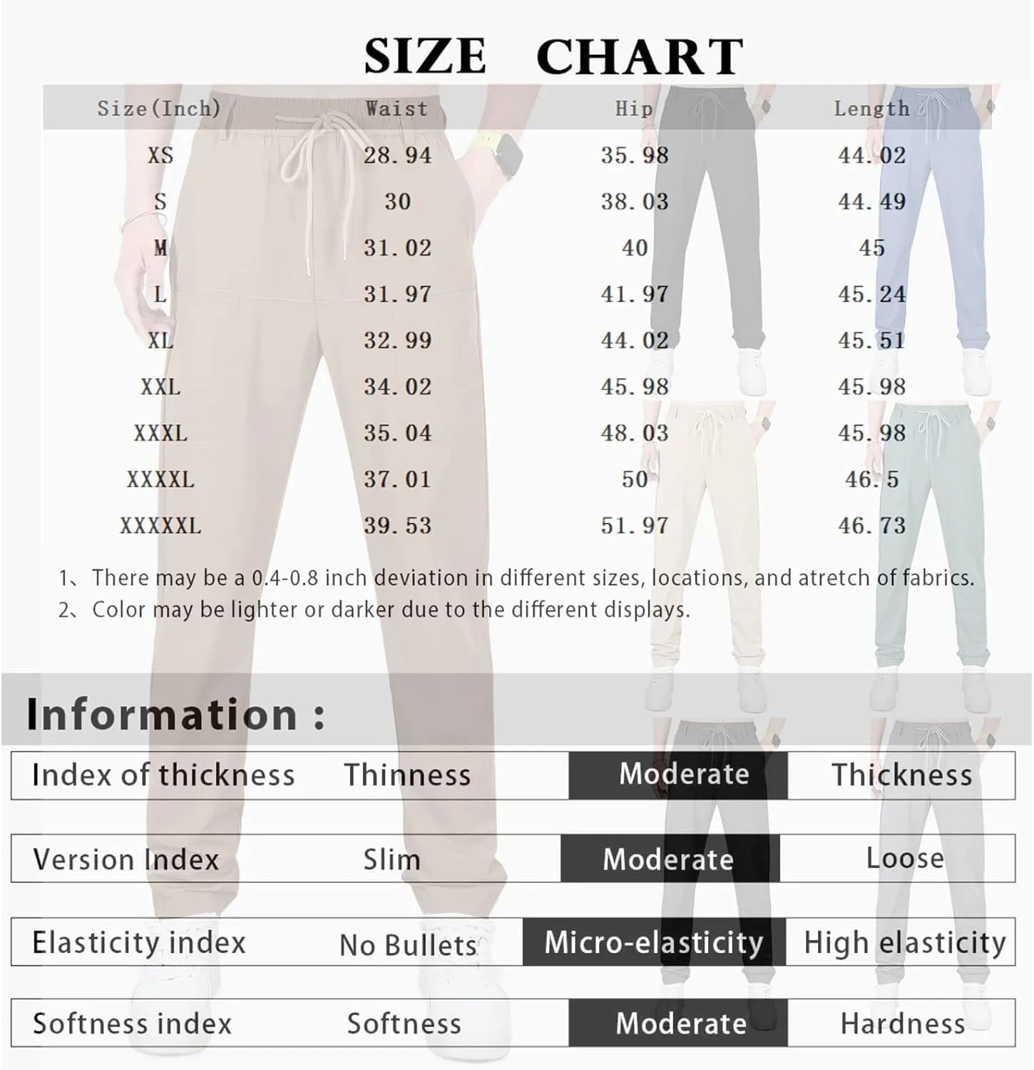 lcyhony Mens Hiking Pants Relaxed fit Multipants-High Stretch Multi-Pocket Durable Cargo Pants Plus Size Summer Casual Pants