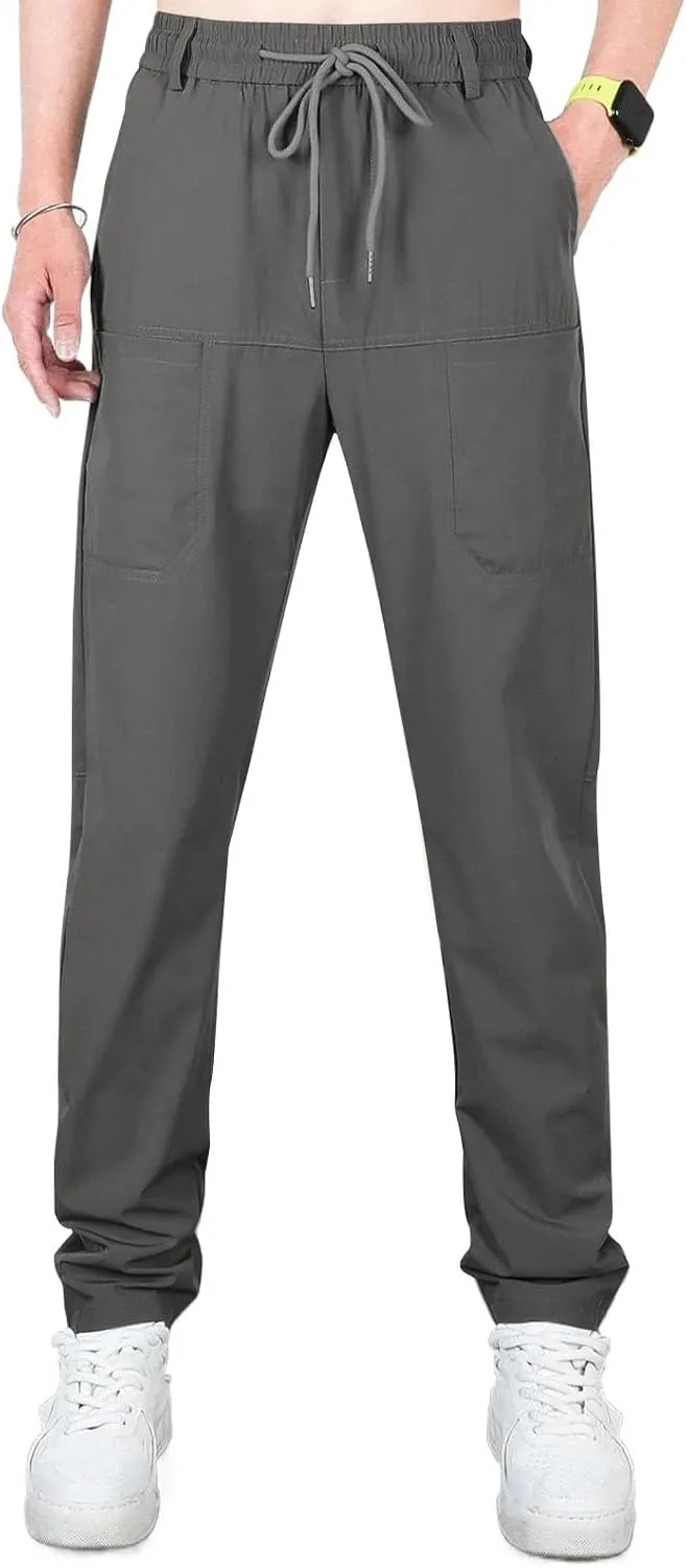 lcyhony Mens Hiking Pants Relaxed fit Multipants-High Stretch Multi-Pocket Durable Cargo Pants Plus Size Summer Casual Pants