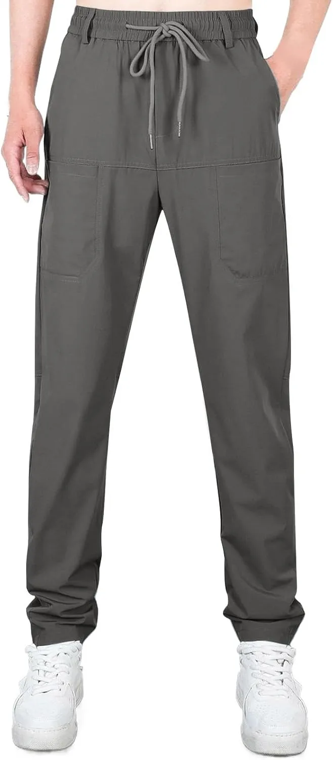 lcyhony Mens Hiking Pants Relaxed fit Multipants-High Stretch Multi-Pocket Durable Cargo Pants Plus Size Summer Casual Pants
