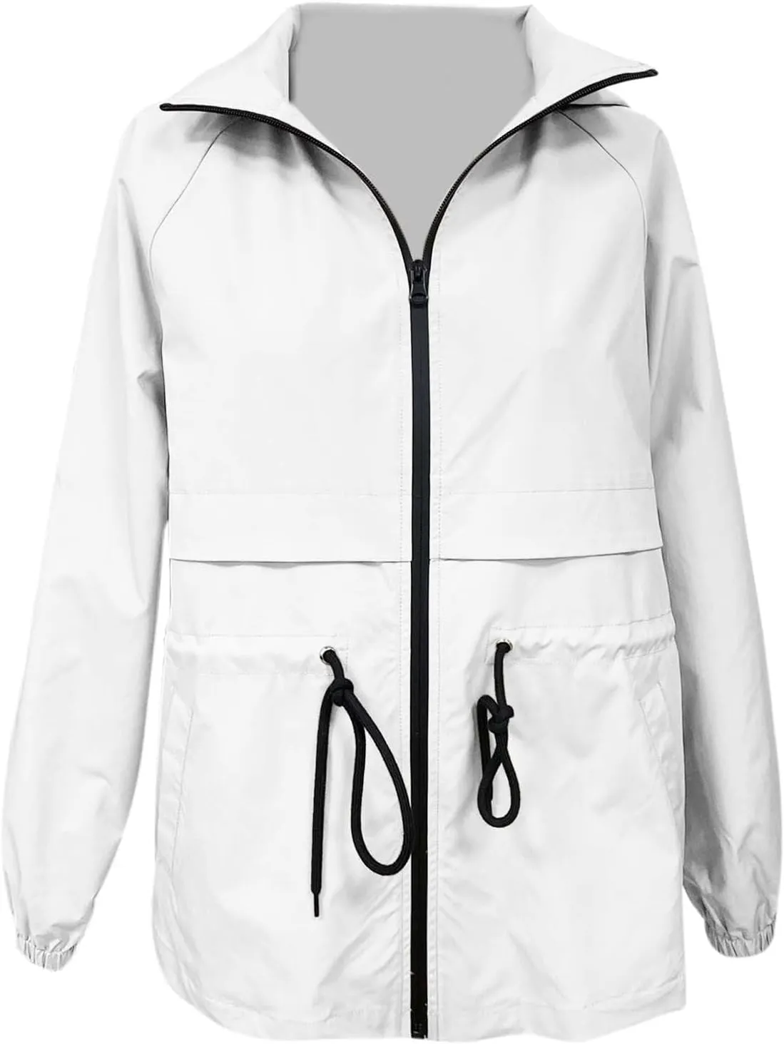 Lightweight Rain Jacket Women Raincoats Waterproof Windproof Adjustable Windbreaker Rain Coats Hooded with Pockets