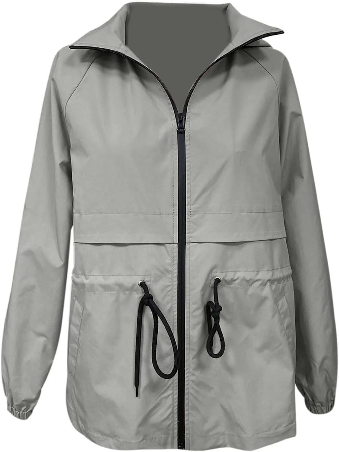 Lightweight Rain Jacket Women Raincoats Waterproof Windproof Adjustable Windbreaker Rain Coats Hooded with Pockets