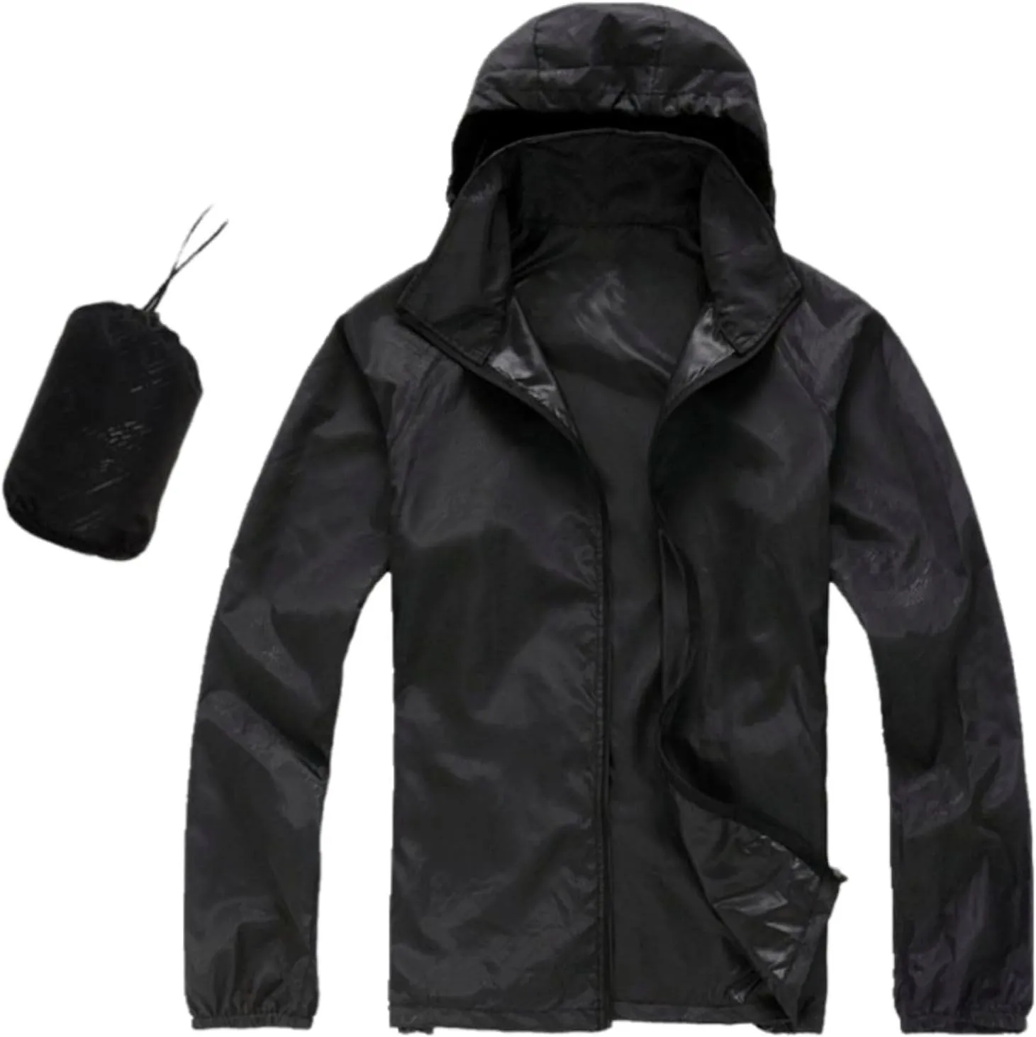 Lightweight Rain Jacket Women Waterproof Raincoats Packable Outdoor Hooded Windbreaker Rain Coat Long Sleeve Outerwear