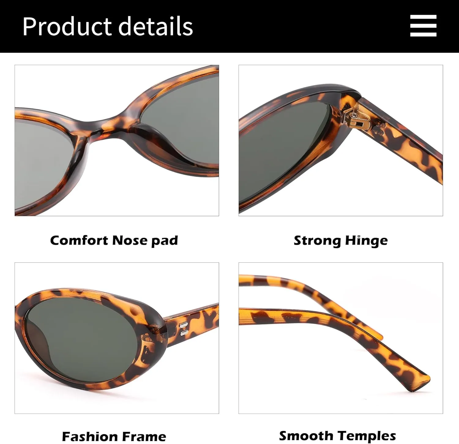 LIU·WEN Oval Sunglasses for Women Men Retro Small Cat Eye Glasses 90s Vintage Style Shades