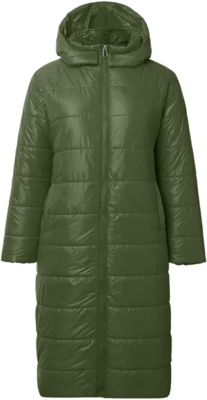 Long Puffer Coat Women Plus Size Loose Lightweight Warm Down Jacket Casual Solid Full Zip Winter Quilted Jacket for Women