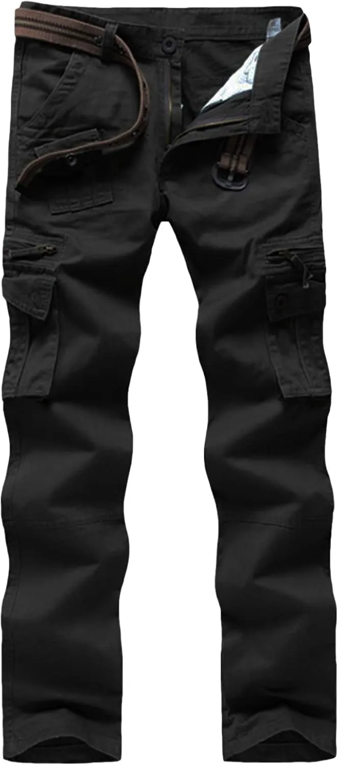 Maiyifu-GJ Mens Multi-Pocket Cargo Pant Relaxed Fit Straight Leg Military Pants Casual Tactical Wild Army Combat Trousers