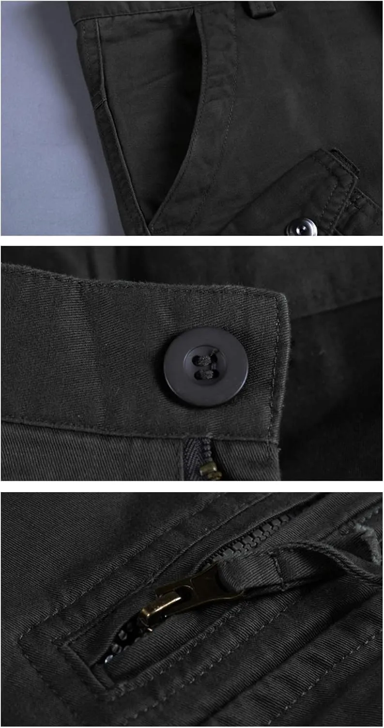 Maiyifu-GJ Mens Multi-Pocket Cargo Pant Relaxed Fit Straight Leg Military Pants Casual Tactical Wild Army Combat Trousers
