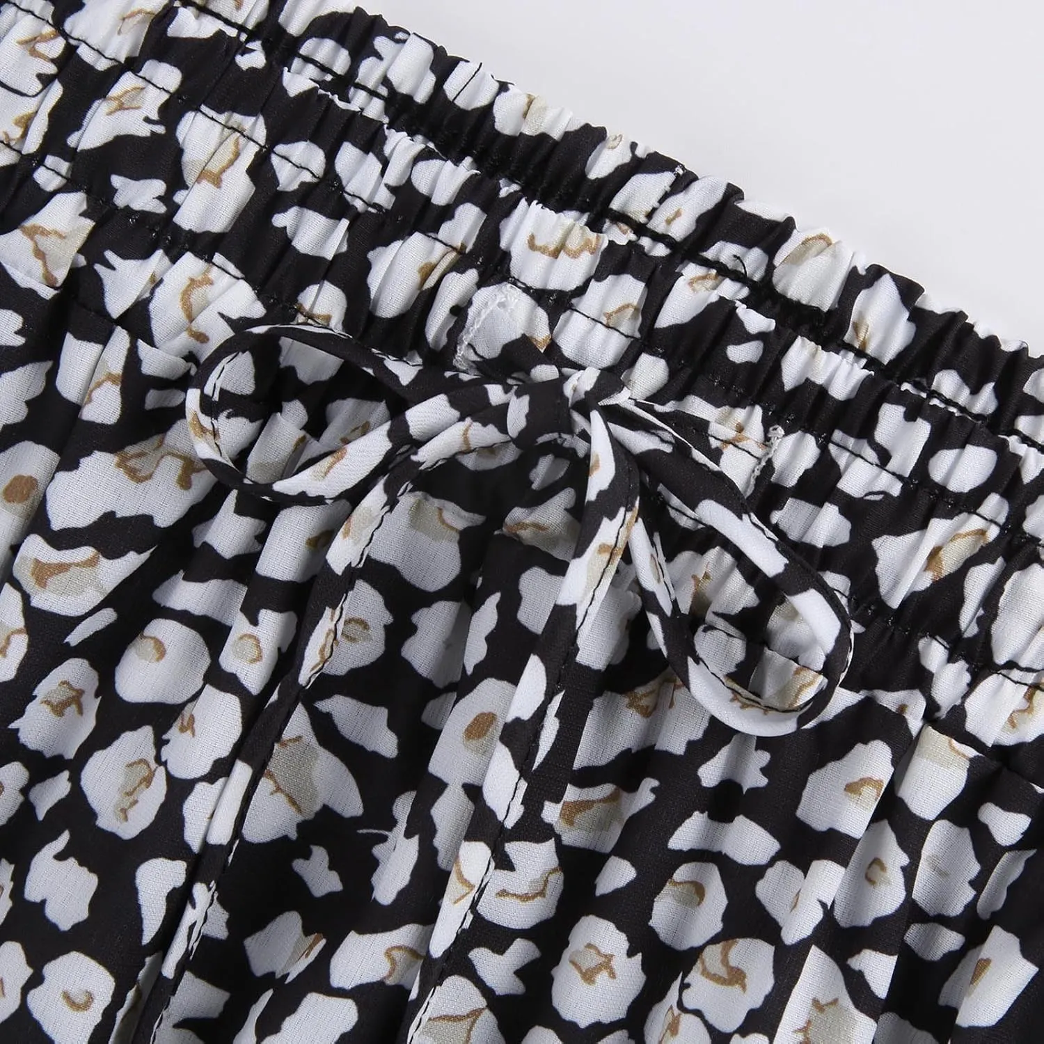 Maxi Skirts with Pocket for Women Floral Print Boho Tiered Skirt Elastic High Waist Pleated A Line Flowy Long Skirts