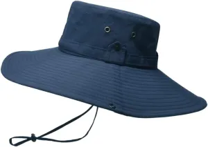 Men Foldable Sun Hat Summer Sun Protection Fisherman Cap Wide Brim Outdoor Boonie Hat for Hiking (Z-Navy, One Size)