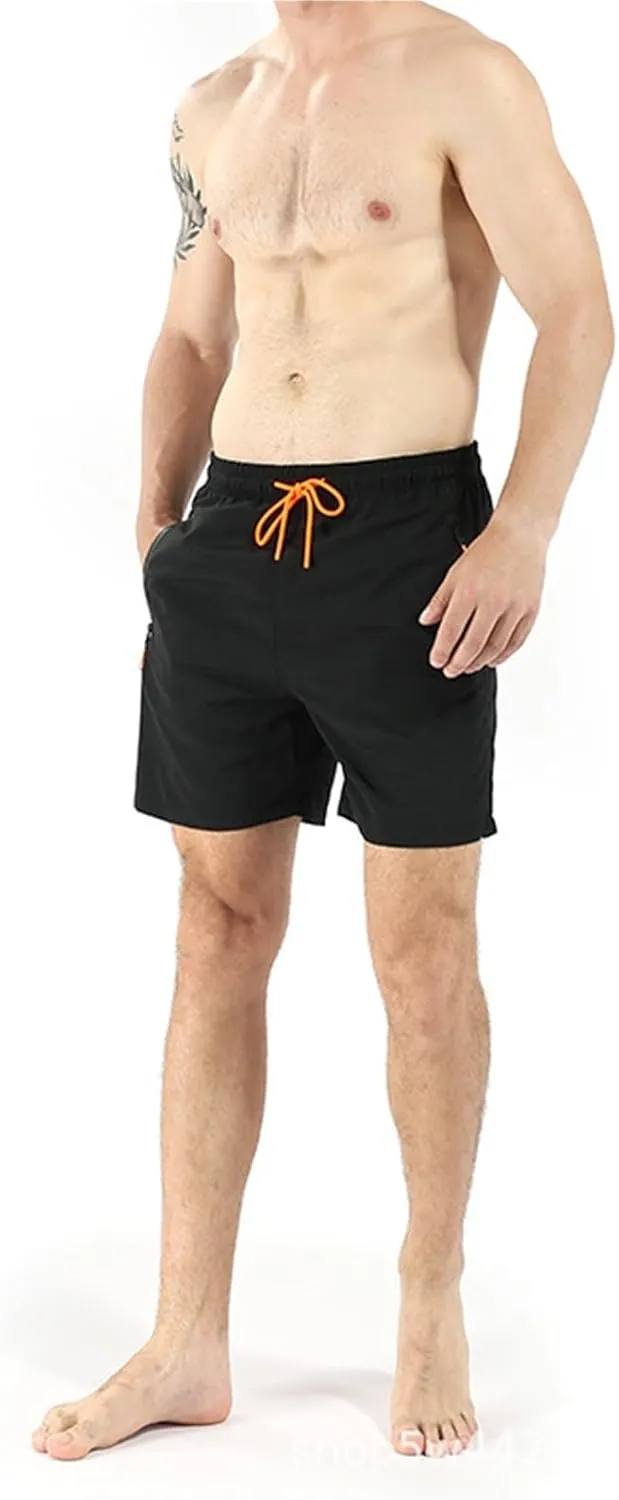 Men Lightweight Athletic Running Shorts Quick Dry Workout Shorts for Gym Shorts Hiking with Zipper Pockets