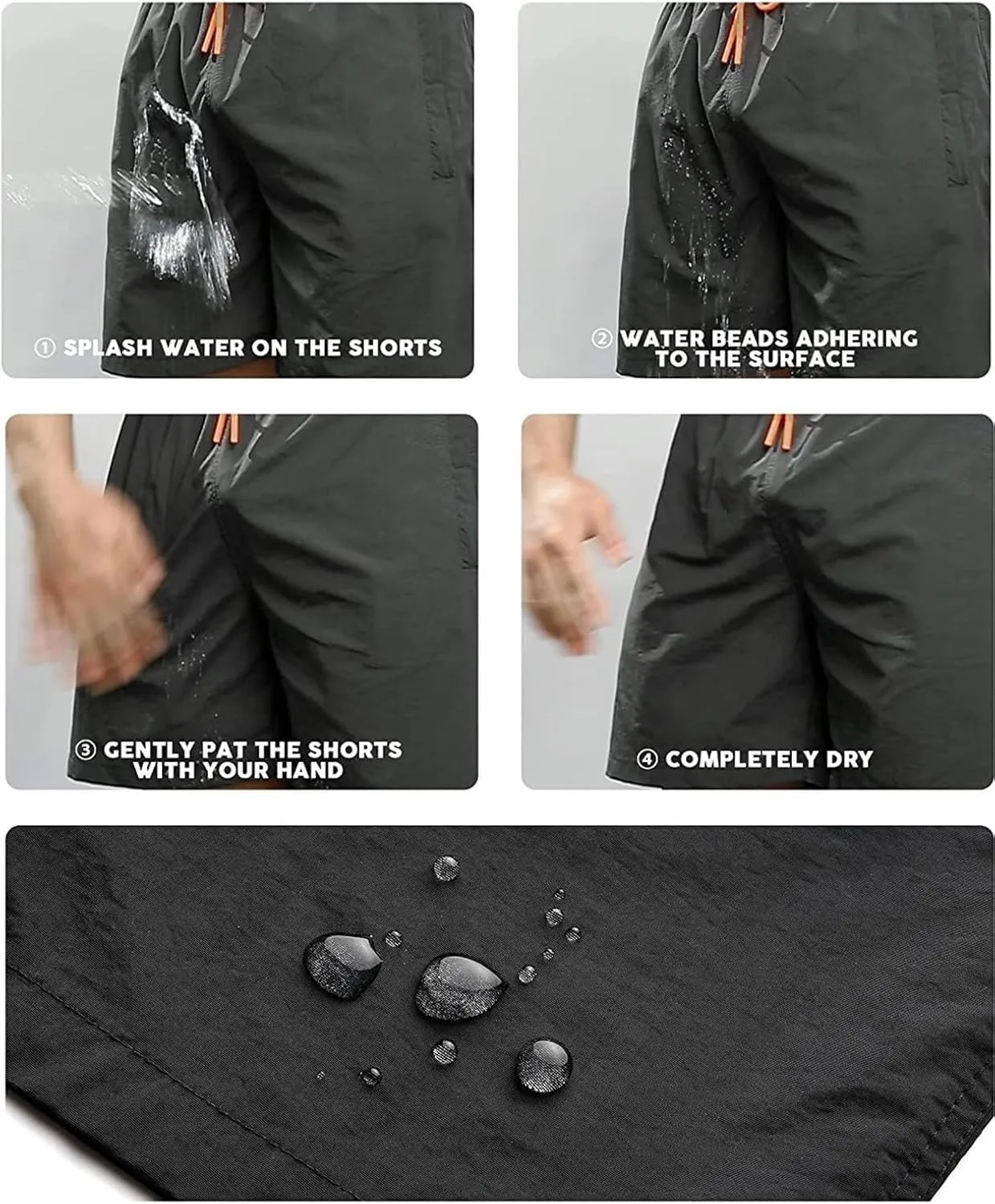Men Lightweight Athletic Running Shorts Quick Dry Workout Shorts for Gym Shorts Hiking with Zipper Pockets