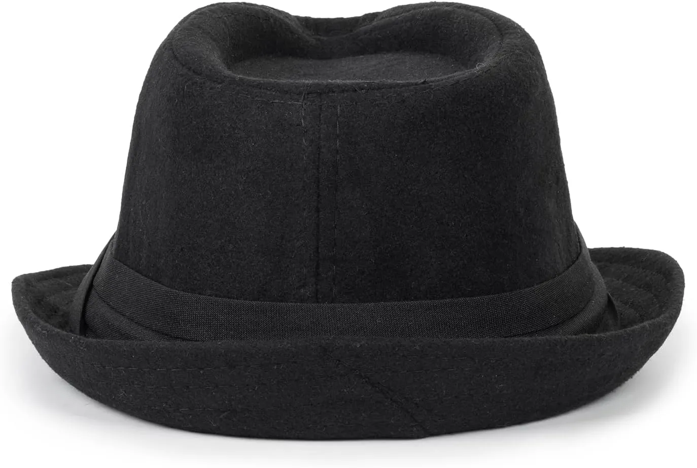 Mens 1920s-Fedora Hat Gangster-Hat Black Short Brim Trilby Cap for Men Women Gatsby-Costume (Size:M)