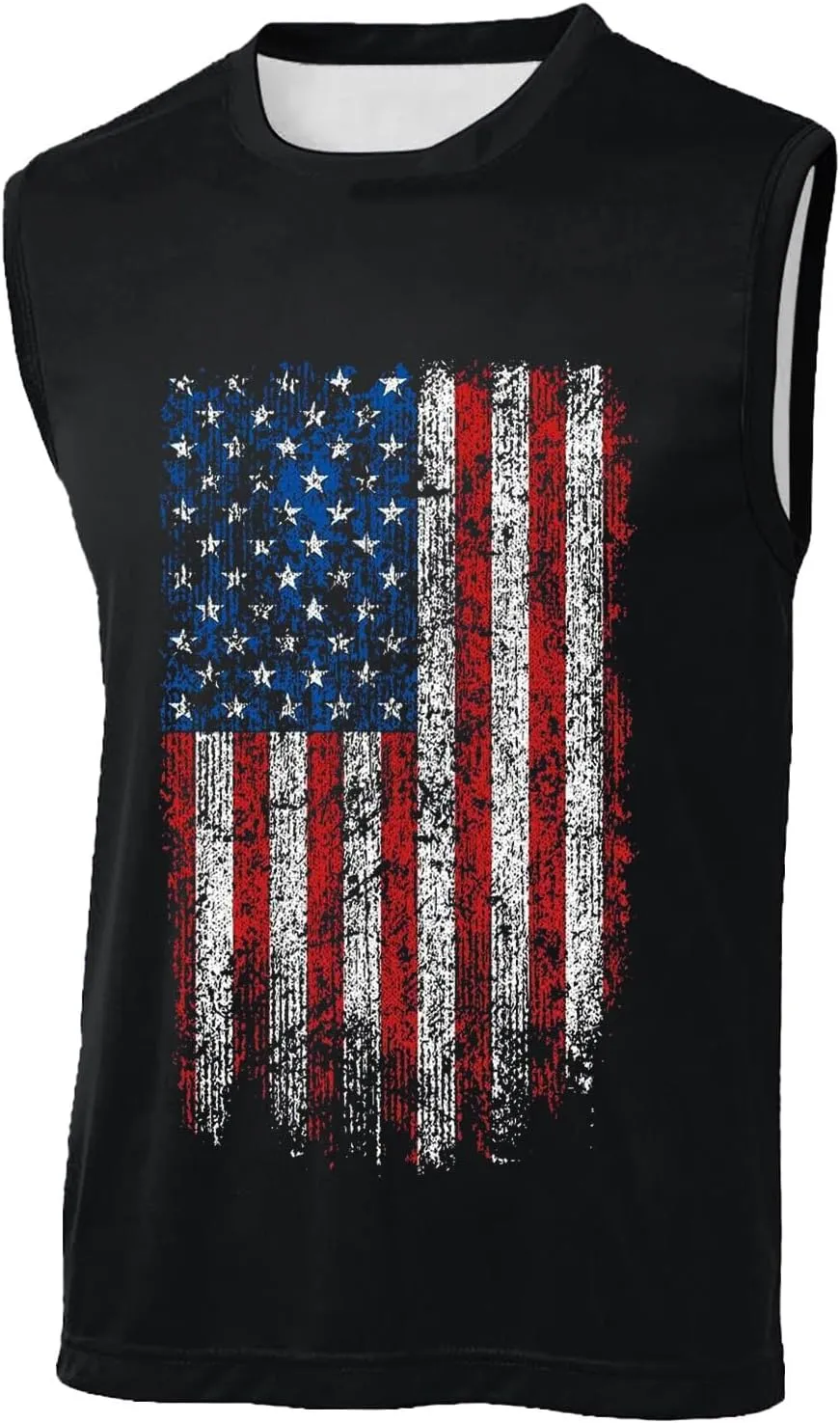 Men's American Flag Tank Tops Stylish Independence Day USA Patriotic Shirt Vest Retro Striped Star Graphic Tee Shirt