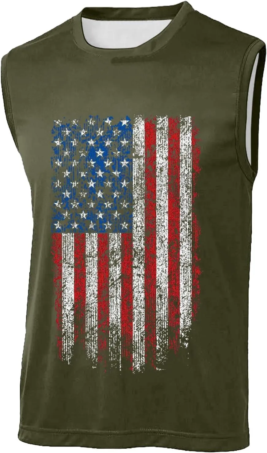 Men's American Flag Tank Tops Stylish Independence Day USA Patriotic Shirt Vest Retro Striped Star Graphic Tee Shirt