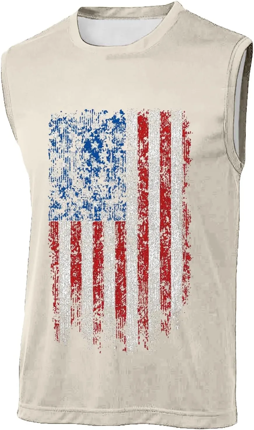 Men's American Flag Workout Tank Tops Retro USA Patriotic Sleeveless Shirt Vests Summer Muscle Fit 4th of July T-Shirt