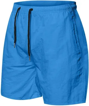 Men's Athletic Running Shorts Quick Dry Solid Color Workout Drawstring Shorts Lightweight Sports Basketball Shorts