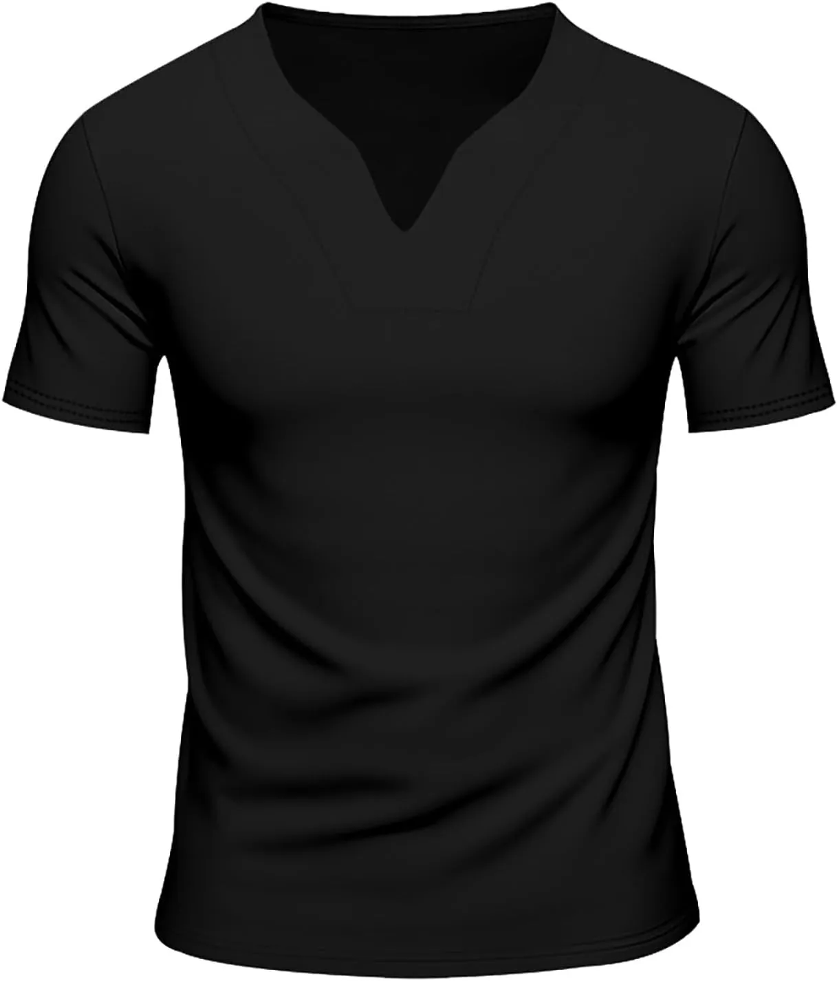 Mens Big and Tall V Neck T Shirts Relaxed Fit Sports Workout Fitness Tee Shirt Summer Streetwear Athletic Hiking Tops