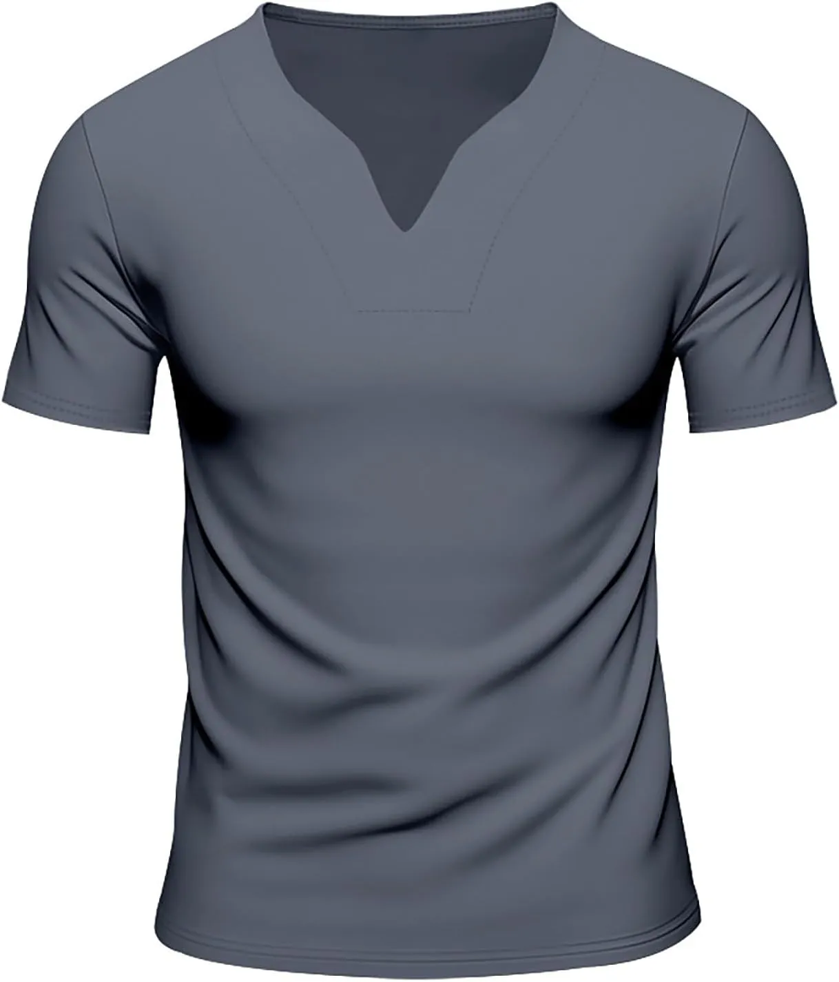 Mens Big and Tall V Neck T Shirts Relaxed Fit Sports Workout Fitness Tee Shirt Summer Streetwear Athletic Hiking Tops
