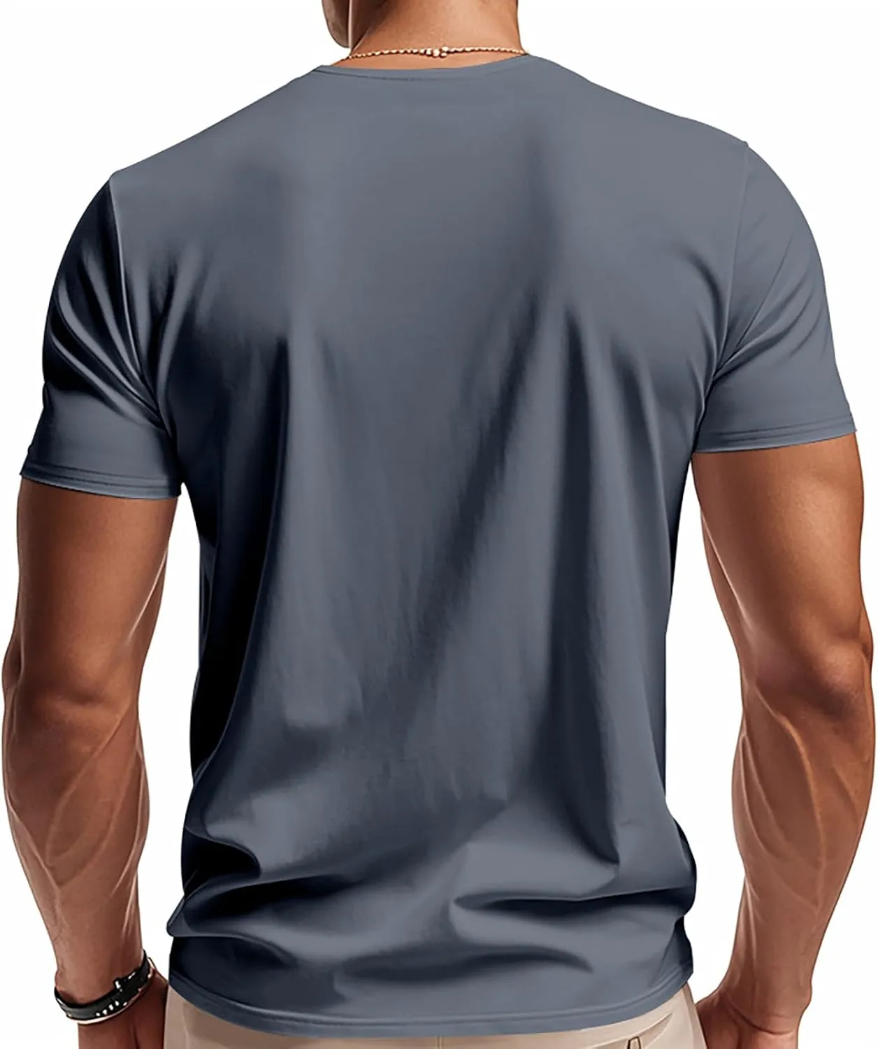 Mens Big and Tall V Neck T Shirts Relaxed Fit Sports Workout Fitness Tee Shirt Summer Streetwear Athletic Hiking Tops