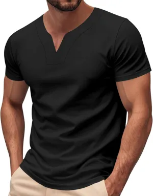 Mens Big and Tall V Neck T Shirts Relaxed Fit Sports Workout Fitness Tee Shirt Summer Streetwear Athletic Hiking Tops
