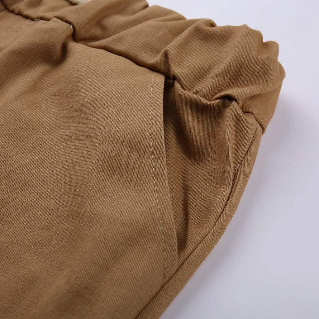 Men's Cargo Pants Casual Drawstring Multi-Pocket Solid Work Tie Feet Trousers Relaxed Fit Lightweight Sweatpants