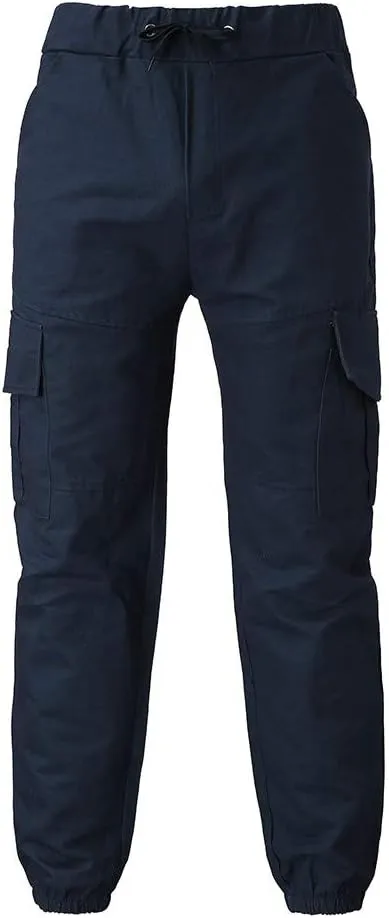 Men's Cargo Pants Casual Drawstring Multi-Pocket Solid Work Tie Feet Trousers Relaxed Fit Lightweight Sweatpants