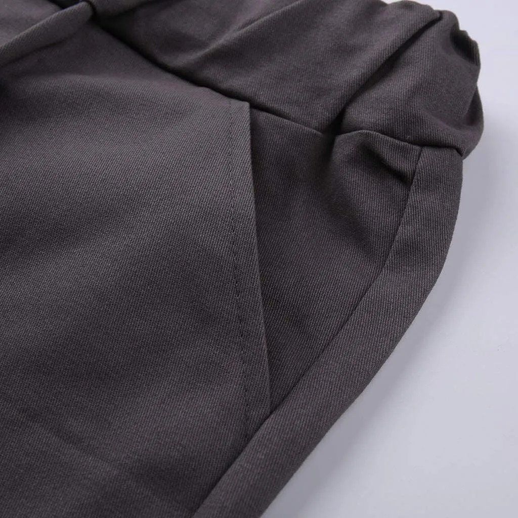 Men's Cargo Pants Casual Drawstring Multi-Pocket Solid Work Tie Feet Trousers Relaxed Fit Lightweight Sweatpants