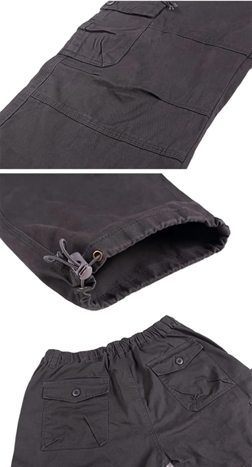 Men's Casual Relaxed Fit Cargo Pants, Multi Pocket Hiking Outdoor Jogger Pants Tactical Trousers
