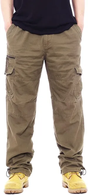 Men's Casual Relaxed Fit Cargo Pants, Multi Pocket Hiking Outdoor Jogger Pants Tactical Trousers
