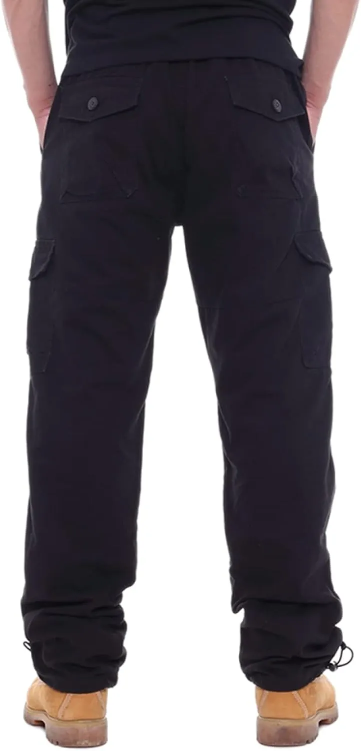 Men's Casual Relaxed Fit Cargo Pants, Multi Pocket Hiking Outdoor Jogger Pants Tactical Trousers