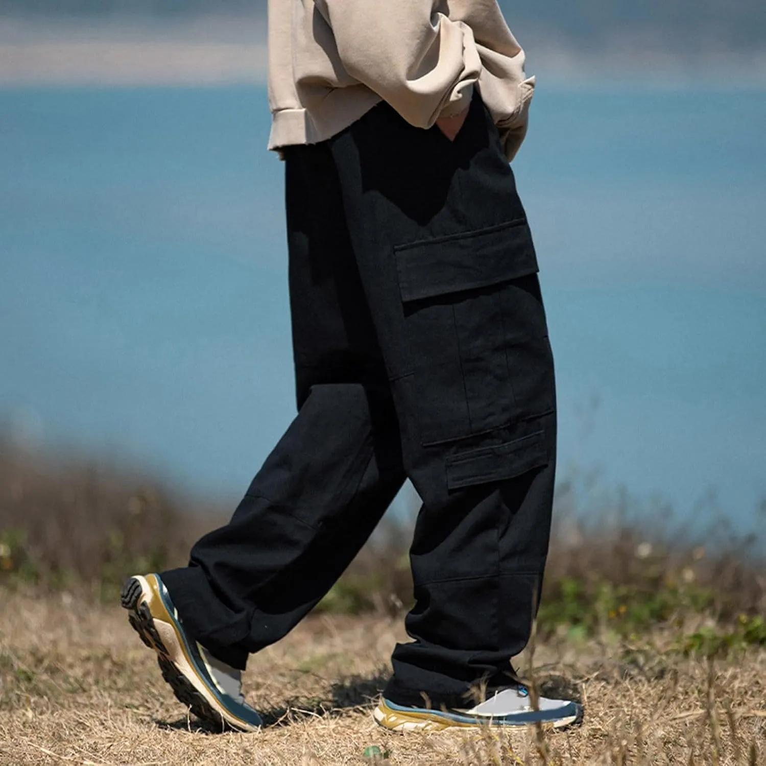 Men's Cotton Cargo Pants Multi-Pocket Trousers for Trekking Elastic Men's Pants Men's Twill Relaxed Fit Cargo Pant