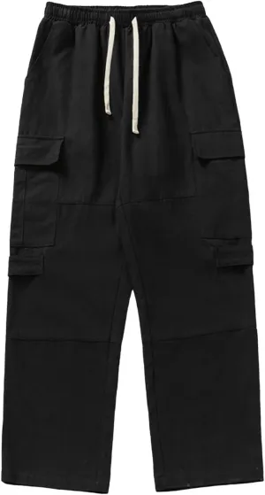 Men's Cotton Cargo Pants Multi-Pocket Trousers for Trekking Elastic Men's Pants Men's Twill Relaxed Fit Cargo Pant