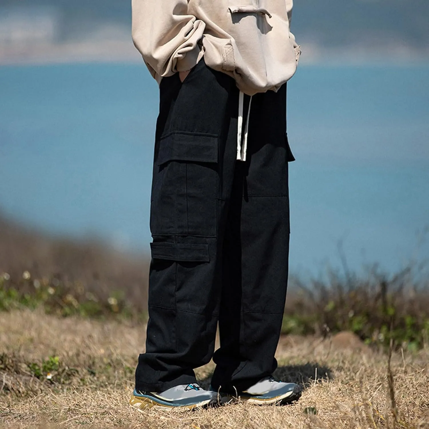 Men's Cotton Cargo Pants Multi-Pocket Trousers for Trekking Elastic Men's Pants Men's Twill Relaxed Fit Cargo Pant