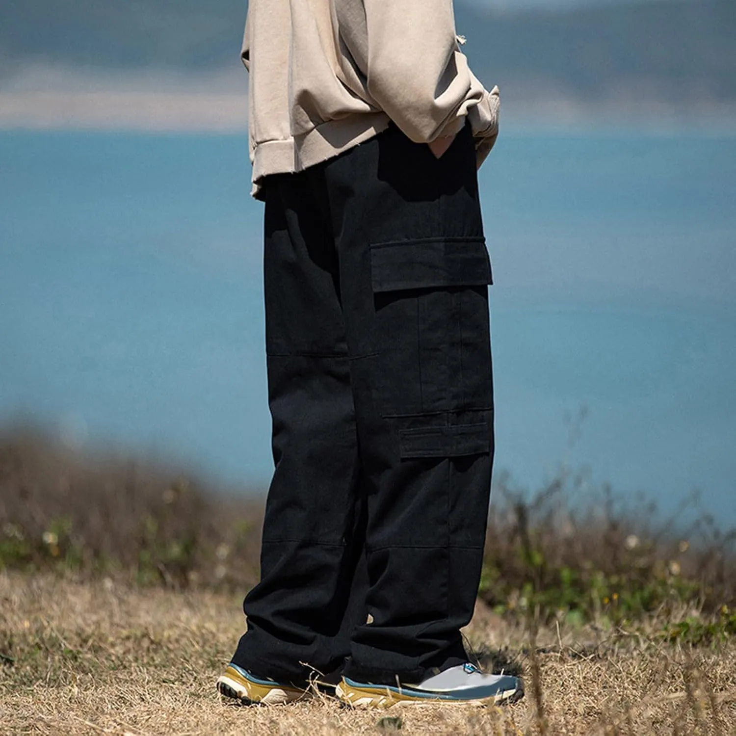 Men's Cotton Cargo Pants Multi-Pocket Trousers for Trekking Elastic Men's Pants Men's Twill Relaxed Fit Cargo Pant