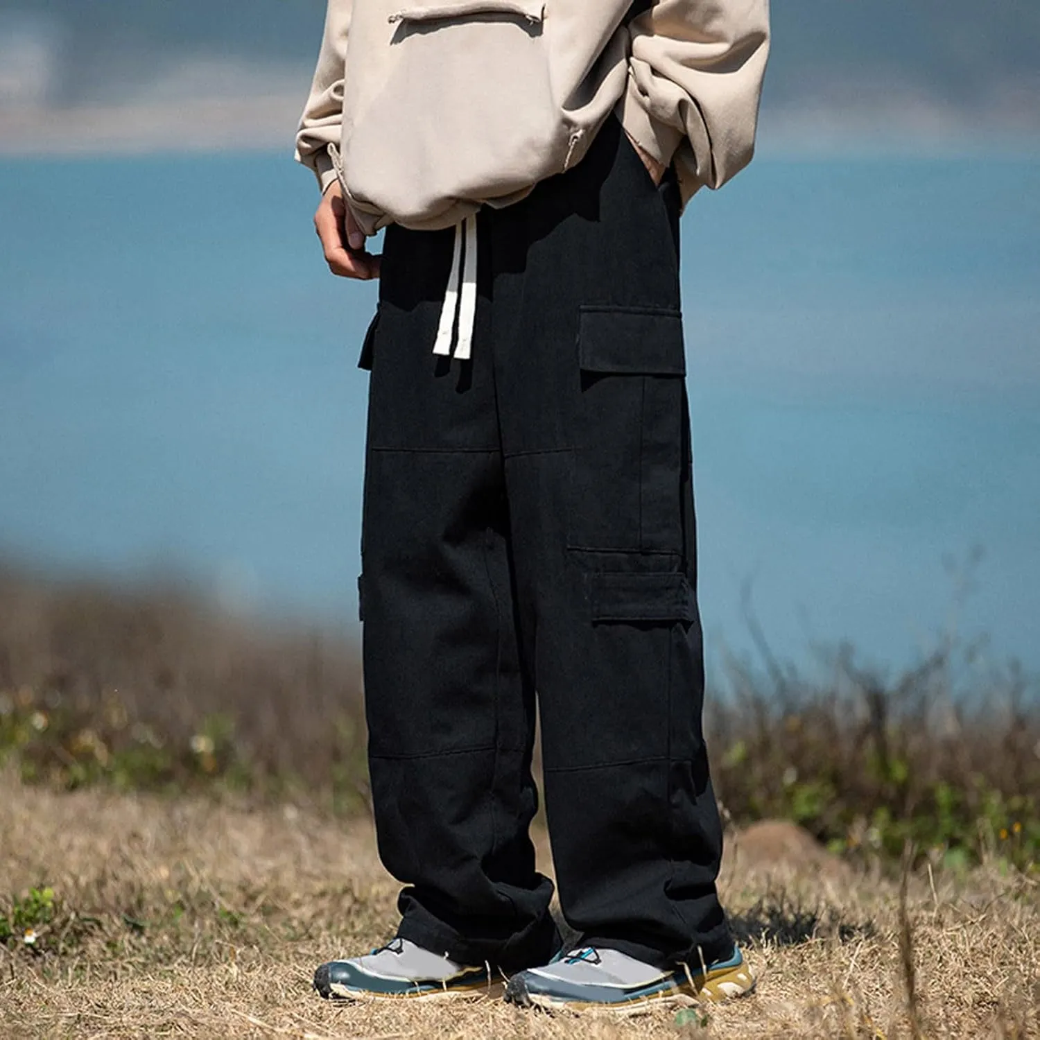 Men's Cotton Cargo Pants Multi-Pocket Trousers for Trekking Elastic Men's Pants Men's Twill Relaxed Fit Cargo Pant